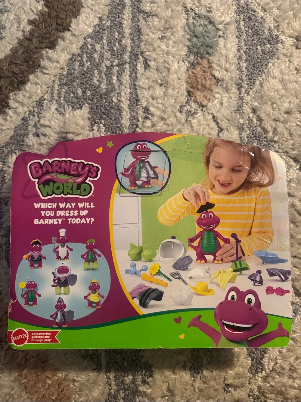 Mattel Barney Dress Up Figure with Purple Main Figure and Multicolor Accessories